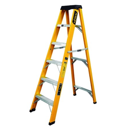 ESCALERA TIPO TIJERA 5 PASOS FIBRA DE VIDRIO MARCA HORN